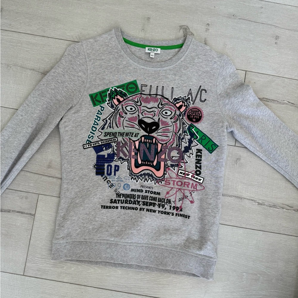 Kenzo Gray Graphic Sweatshirt